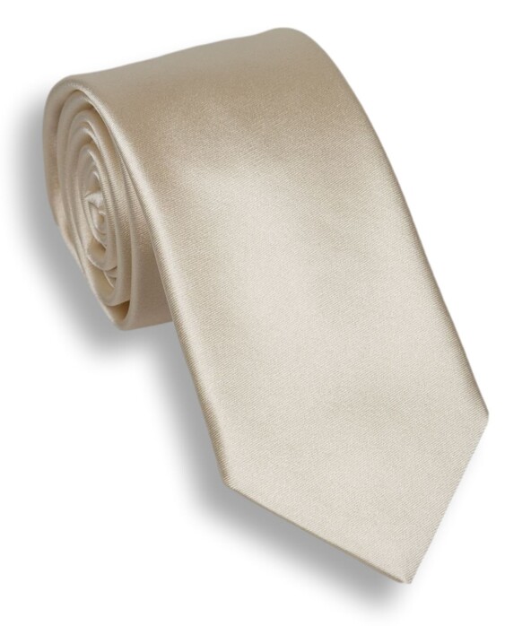 Hemley Smooth Uni Silk Stropdas Ecru