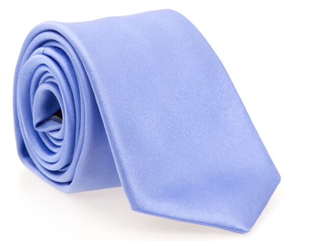 Hemley Smooth Uni Silk Stropdas Midden Blauw