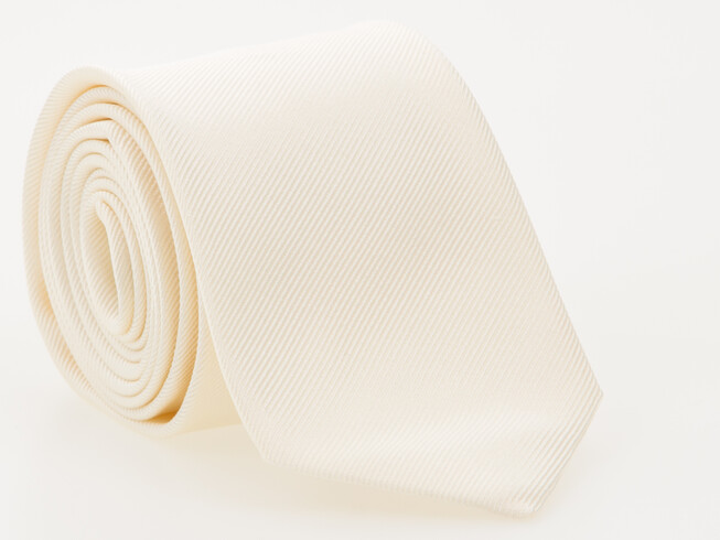 Hemley Smooth Uni Silk Tie Ecru