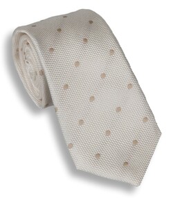 Hemley Structured Dot Pattern Silk Tie Ivory