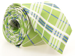 Hemley Textured Check Silk Stropdas Groen