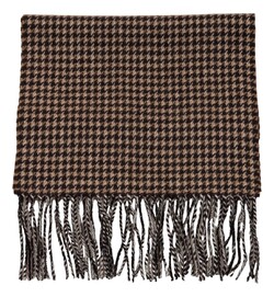 Hemley Three-Tone Houndstooth Scarf Brown