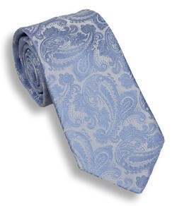 Hemley Ton-Sur-Ton Blue Paisley Stropdas Licht Blauw