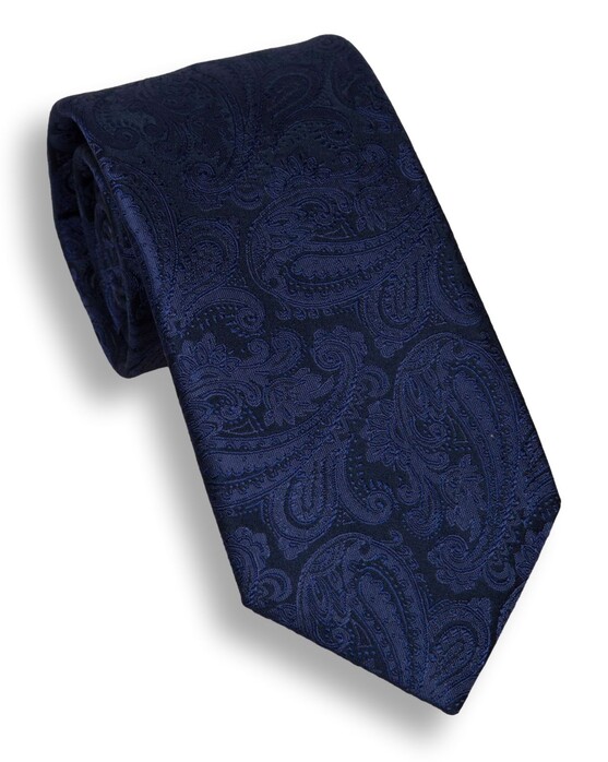 Hemley Ton-Sur-Ton Blue Paisley Stropdas Royal Blue