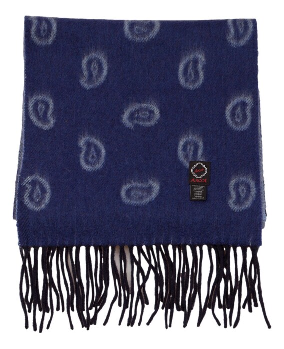 Hemley Two-Tone Paisley Scarf Blue