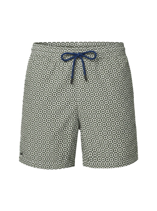 Hiltl Beach Abstract Lightweight Quick Dry Swim Short Olive-White