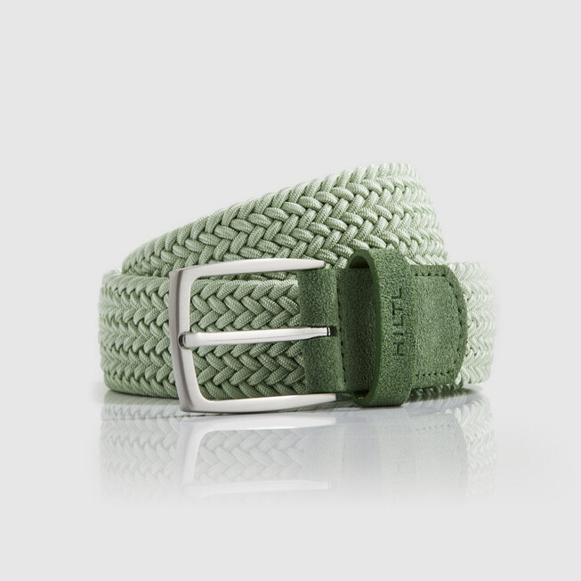 Hiltl Braided Solid Color Riem Groen