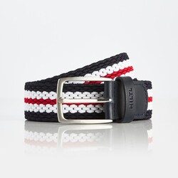 Hiltl Braided Stripe Riem Navy-Rood