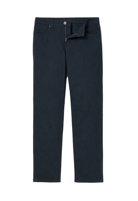 Hiltl Dean C Cotton Linnen Twill Comfort Stretch Broek Donker Blauw