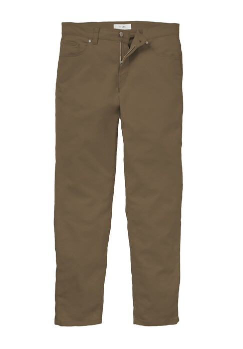Hiltl Dean C Soft Cotton Super Stretch Olimpias Fabric Pants Mid Brown
