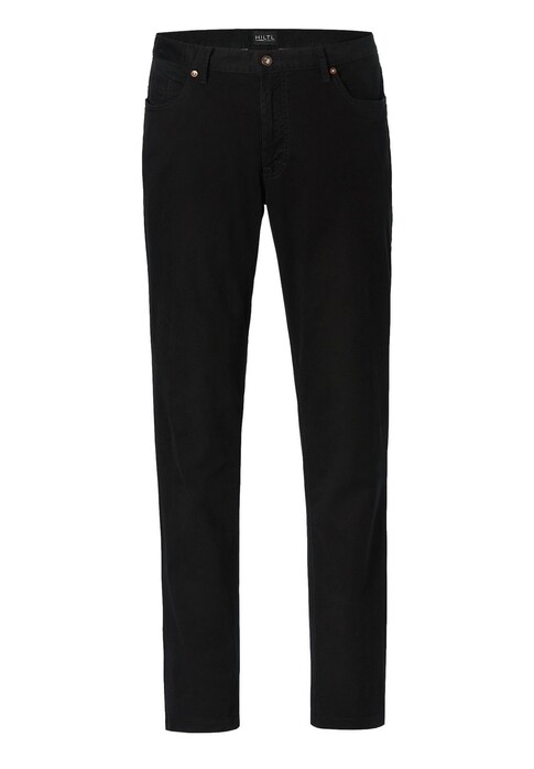 Hiltl Dude Fine Fabardine 5-Pocket Light Elastic Cotton Stretch Twill Broek Zwart