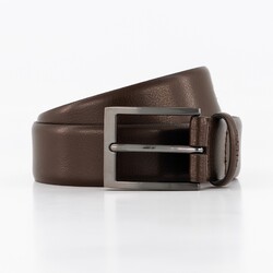 Hiltl Leather Uni Fine Structure Belt Dark Brown Melange