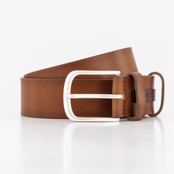 Hiltl Leather Uni Vintage Look Logo Patch Riem Cognac