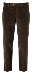 Hiltl Parma Genua Corduroy Flat-Front Corduroy Broek Donker Bruin