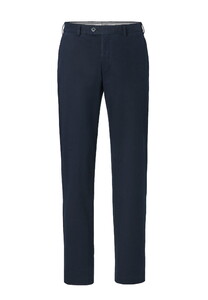 Hiltl Parma I Soft Stretch Diagonal Structure Smart Casual Look Broek Navy