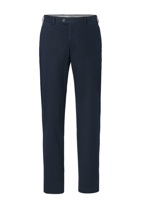 Hiltl Parma I Soft Stretch Diagonal Structure Smart Casual Look Broek Navy