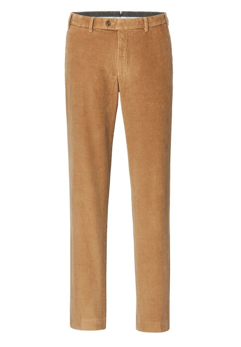 Hiltl Parma Italian Genua Corduroy Flat-Front Corduroy Broek Beige