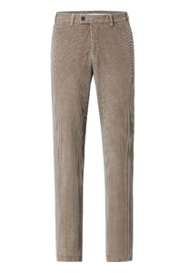 Hiltl Parma Italian Genua Corduroy Flat-Front Corduroy Broek Medium Grey