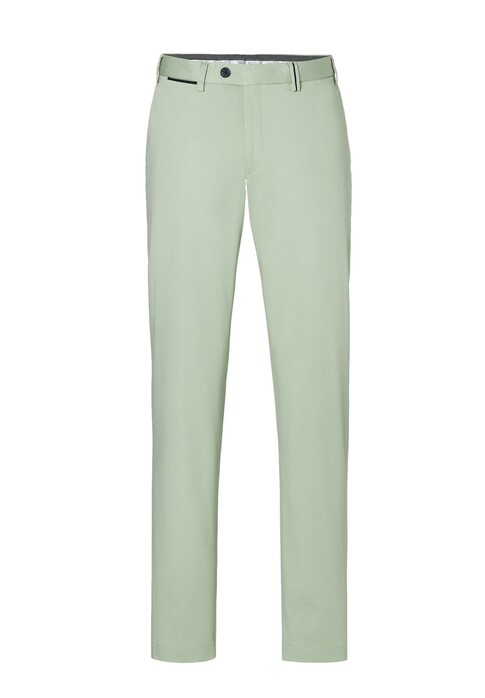 Hiltl Peaker-S Luxury Fine Satin Cotton Stretch Broek Licht Groen