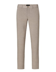 Hiltl Peco Cotton Essential Diamond Finish Comfort Stretch Broek Licht Bruin