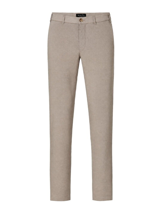 Hiltl Peco Cotton Essential Diamond Finish Comfort Stretch Broek Licht Bruin