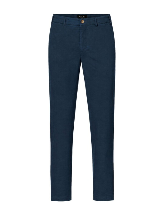 Hiltl Peco Cotton Essential Diamond Finish Comfort Stretch Broek Navy