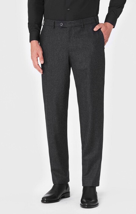 Hiltl Piacenza I Virgin Wool Iconic Flannel Pants Dark Gray