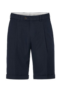 Hiltl Primino-U Cotton Linnen Twill Comfort Stretch Bermuda Donker Blauw