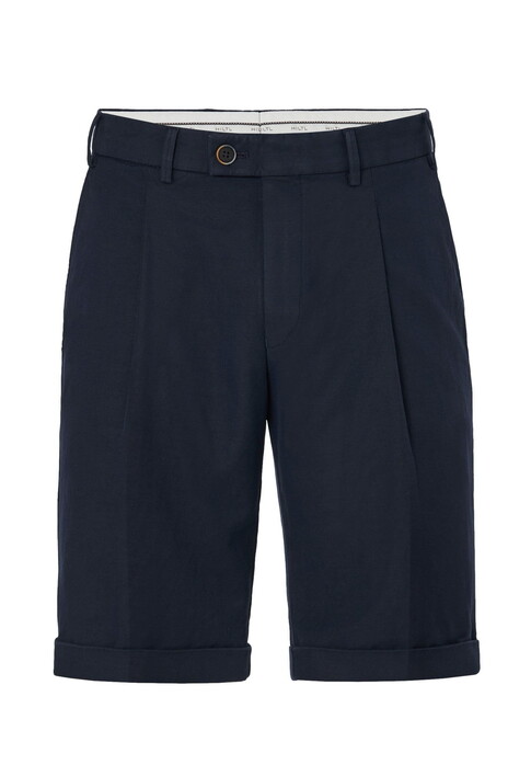 Hiltl Primino-U Cotton Linnen Twill Comfort Stretch Bermuda Donker Blauw