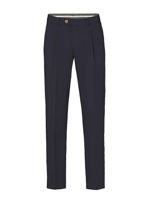 Hiltl Primo Chino 365 Luxurious Fine Satin Structure Pants Navy