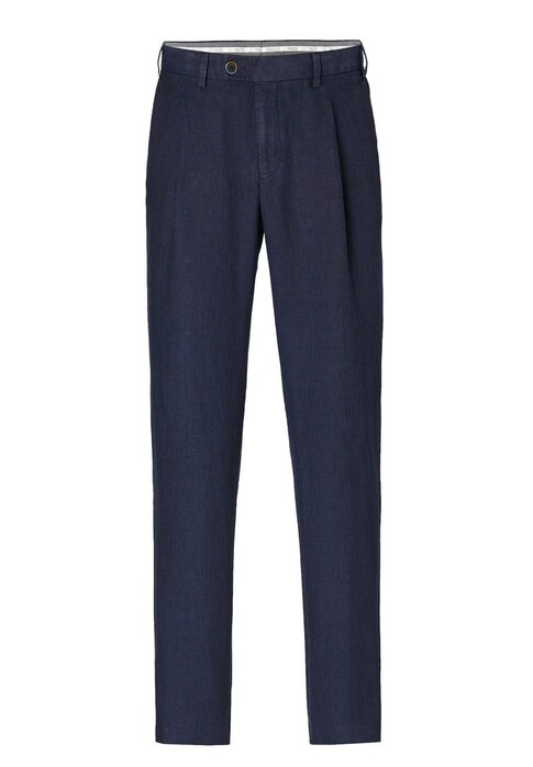Hiltl Primo Cooling Effect Linnen Délavé Broek Donker Blauw