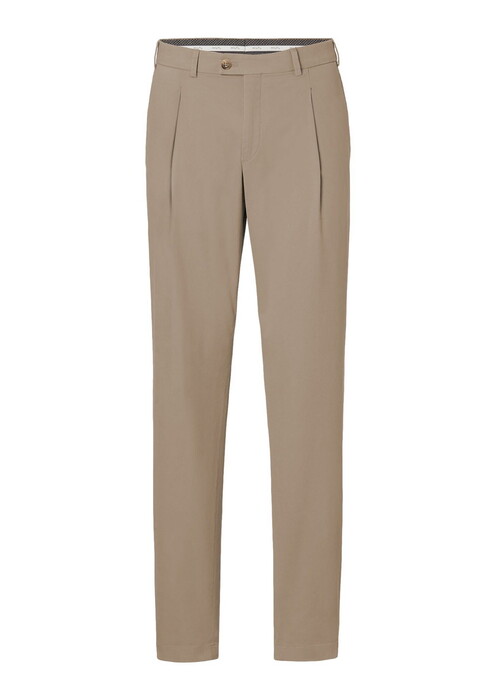 Hiltl Primo Cotton Essential Chino Comfort Stretch Diamond Finish Broek Licht Bruin