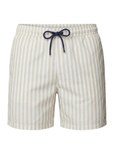 Hiltl Striped Lightweight Quick Dry Swim Short Beige-Wit