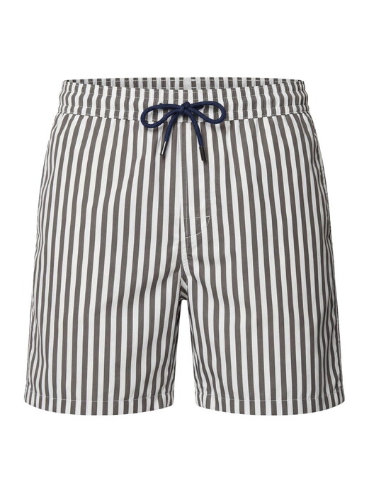 Hiltl Striped Lightweight Quick Dry Swim Short Bruin-Wit
