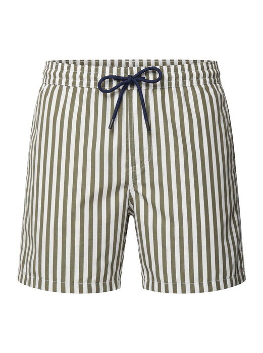 Hiltl Striped Lightweight Quick Dry Swim Short Olive-White