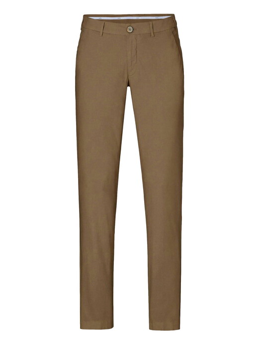 Hiltl Taura Light Poplin Comfort Stretch Broek Licht Bruin
