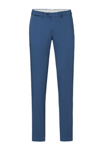 Hiltl Teaker S Luxury True Supima Cotton Comfort Stretch Broek Midden Blauw