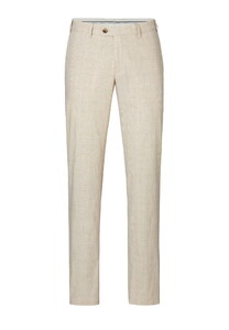Hiltl Tilo I Light Glen Plaid Yarn Dyed Comfort Stretch Pants Beige