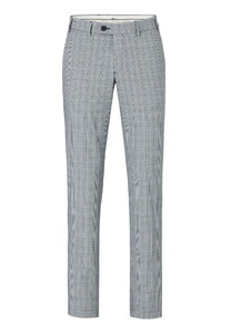Hiltl Tilo I Light Glen Plaid Yarn Dyed Comfort Stretch Pants Blue