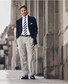 Hiltl Varmac-U B-Dynamic Super 110's Virgin Wool Subtle Faux-Uni Broek Licht Grijs