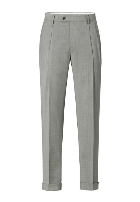 Hiltl Varmac-U B-Dynamic Super 110's Virgin Wool Subtle Faux-Uni Broek Licht Grijs