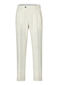 Hiltl Varmac-U Houndstooth Pattern Cotton Linen Pants Beige-Blue