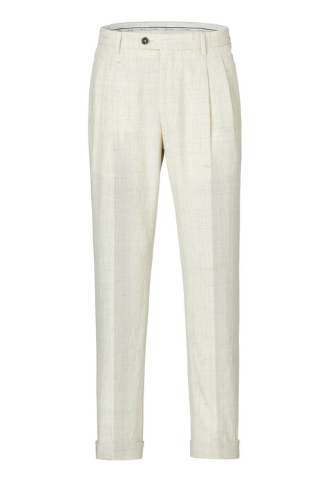 Hiltl Varmac-U Houndstooth Pattern Cotton Linnen Broek Beige-Blauw