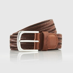 Hiltl Woven Leather Riem Cognac