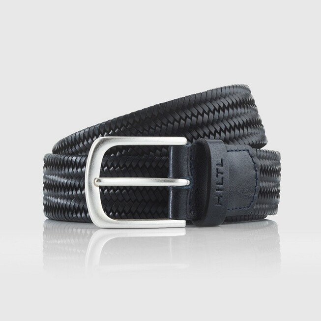 Hiltl Woven Leather Riem Donker Blauw