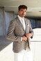 John Miller Allover Fine Pattern Cotton Non-Iron Overhemd Antiekwit