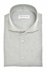 John Miller Allover Fine Pattern Cotton Non-Iron Overhemd Midden Groen