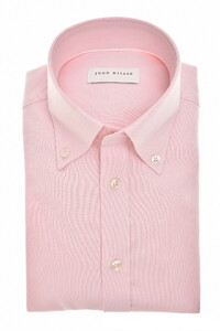 John Miller Button-Down Solid Color Oxford Overhemd Licht Roze
