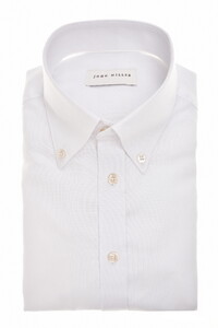 John Miller Button-Down Solid Color Oxford Overhemd Wit