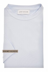 John Miller Casual Crew Neck Solid Color Hyperstretch T-Shirt Licht Blauw